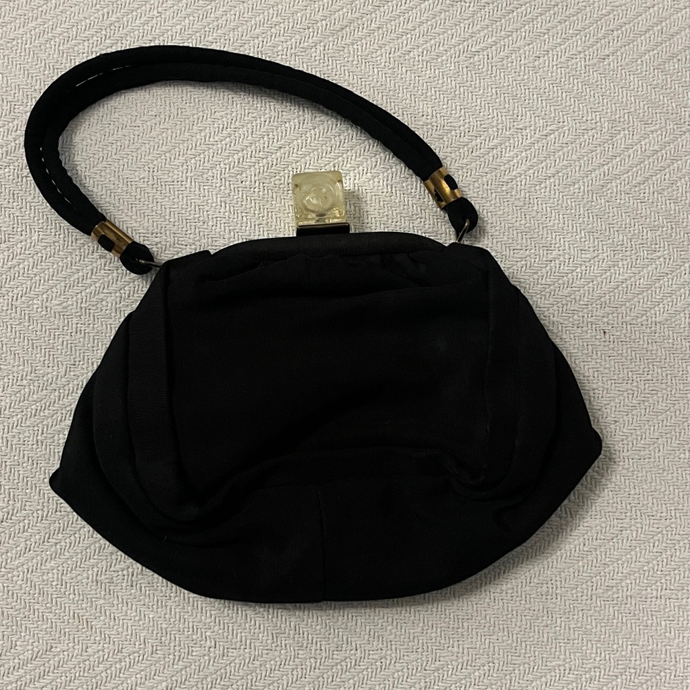 Black Clutch with Gold Accents